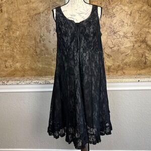 Tripp NYC Dress Women's 1 Black Lace Gothic Grunge Sleeveless Mini Daang Goodman